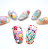 Flower and 3D Flower Nail Art