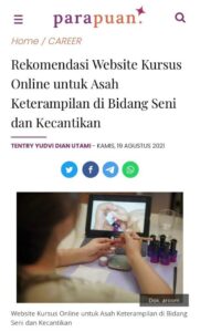 Media Parapuan - Rekomendasi Website Kursus Online untuk Asah Keterampilan di Bidang Seni dan Kecantikan